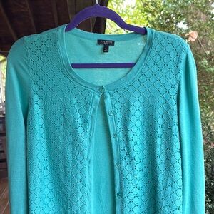 💥$1 with any purchase..Talbots Women's Turquoise Cardigan